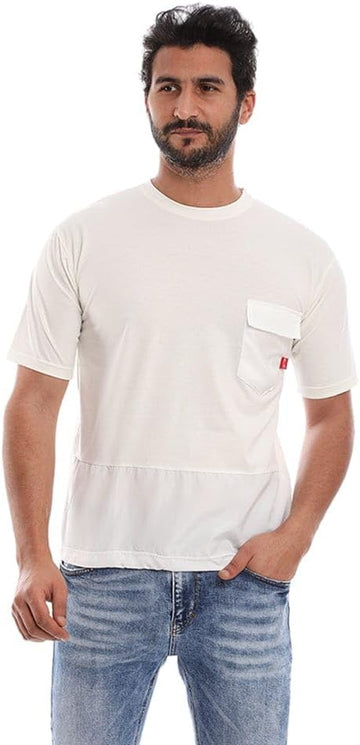 تيشيرت ساده رجالي ابيض من ازياء